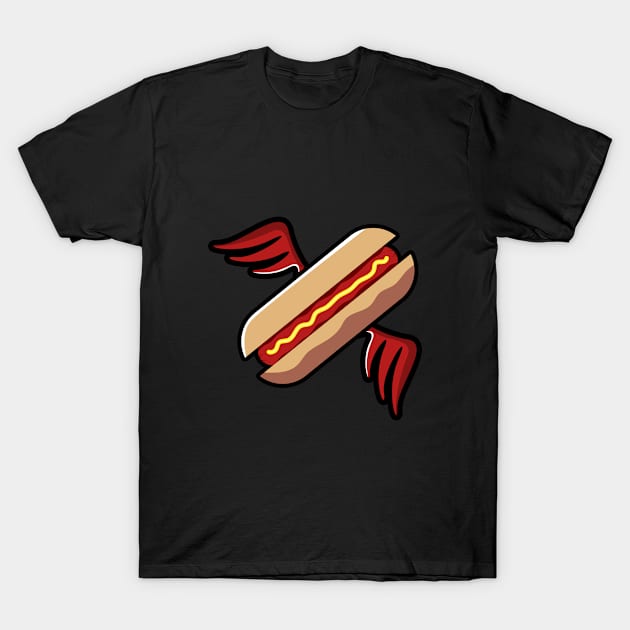 winged hotdogs T-Shirt by dagimal